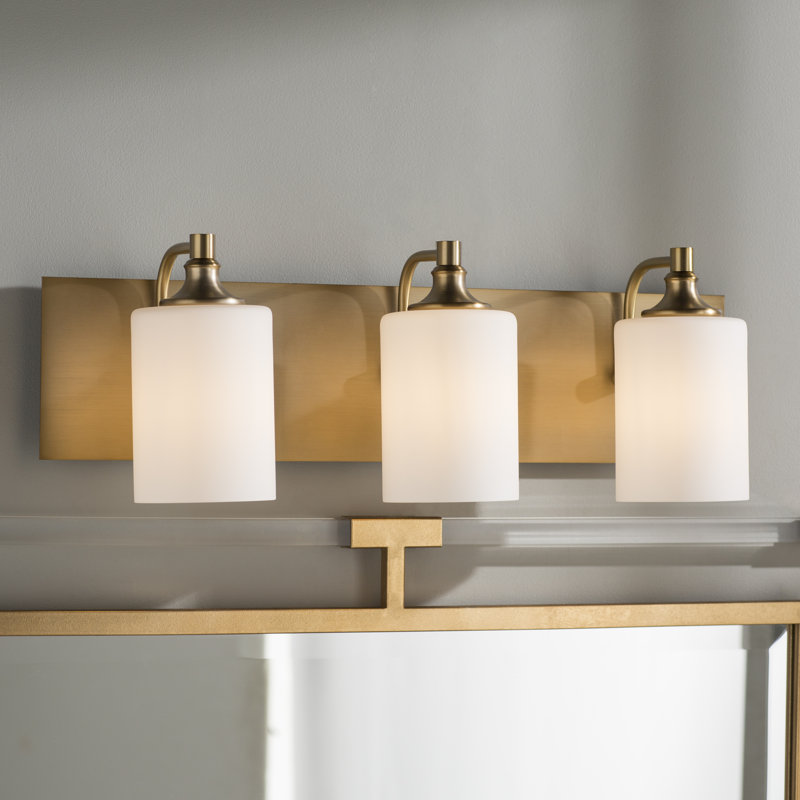 Éclairage pour salle de bain 3 lumières Brylan, Laiton vieilli