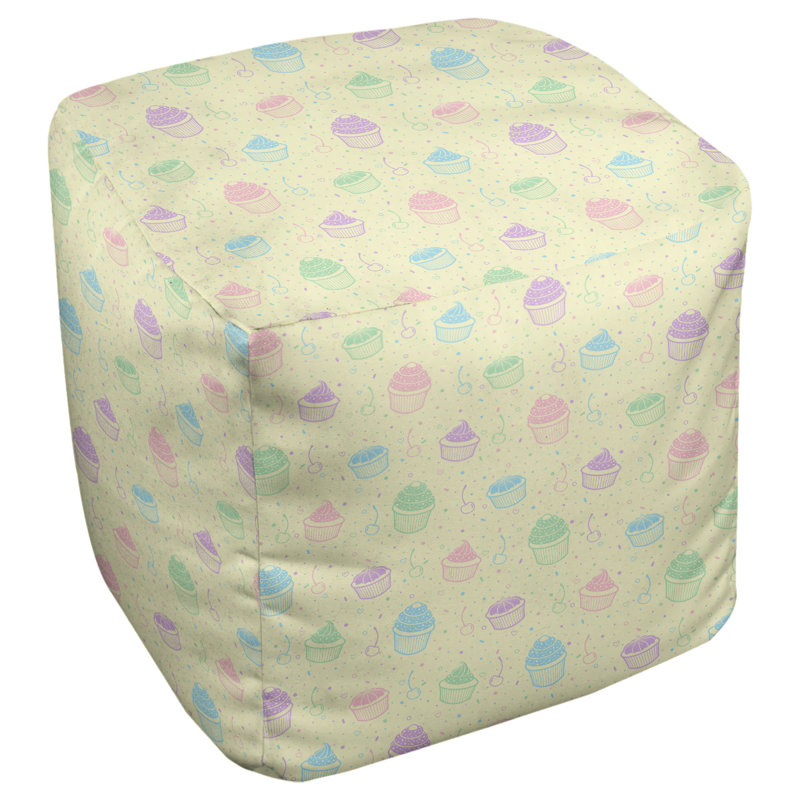 Repose-pieds à cubes petits gâteaux Avicia, H 14,5 po x L 87 po x P 13 po, Jaune/vert/bleu
