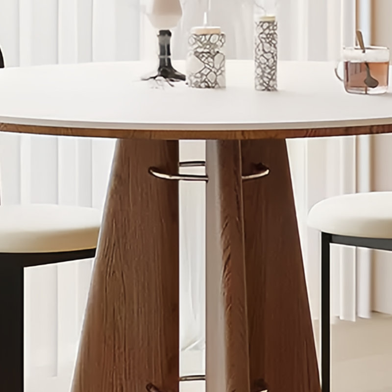 Table de salle à manger ronde de style rétro, Blanc, H 29,53 po x L 51,18 po x l 51,18 po