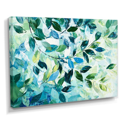 Summer Green Branches In The Wind II - Leaves Wall Art Living Room