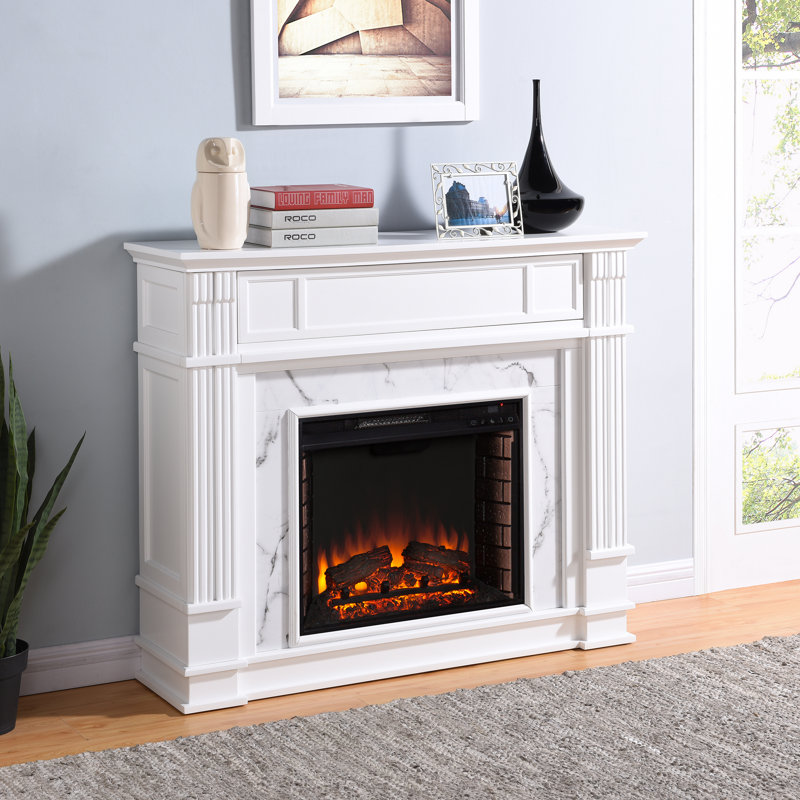 Burliegh 48'' W White Electric Fireplace