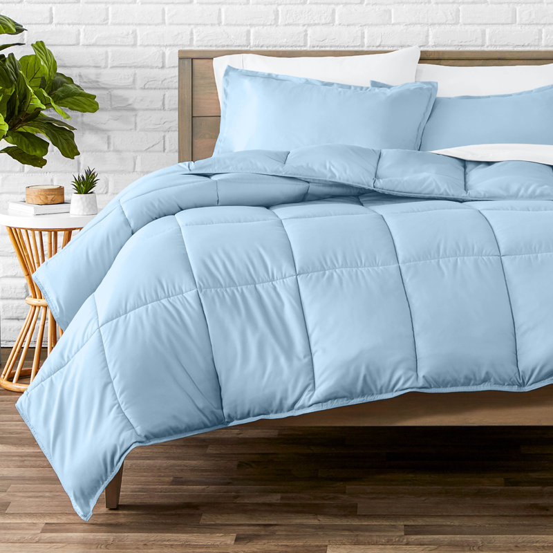 Ultra-Soft All Season Comforter Set, Light Blue, California King Comforter + 2 King Shams