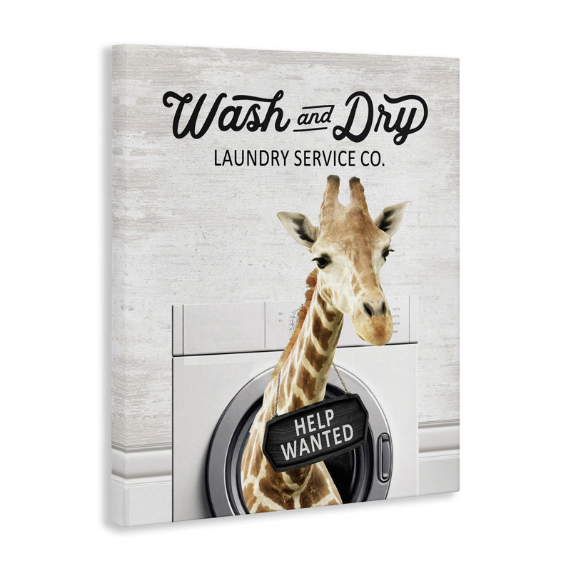 Toile de girafe Wash & Dry Laundry, design par lettré et doublé, H 20 po x l 16 po