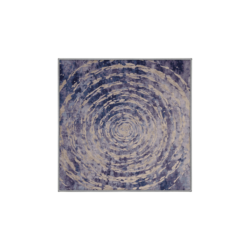Machine Washable Gray Area Rug, Square 6'