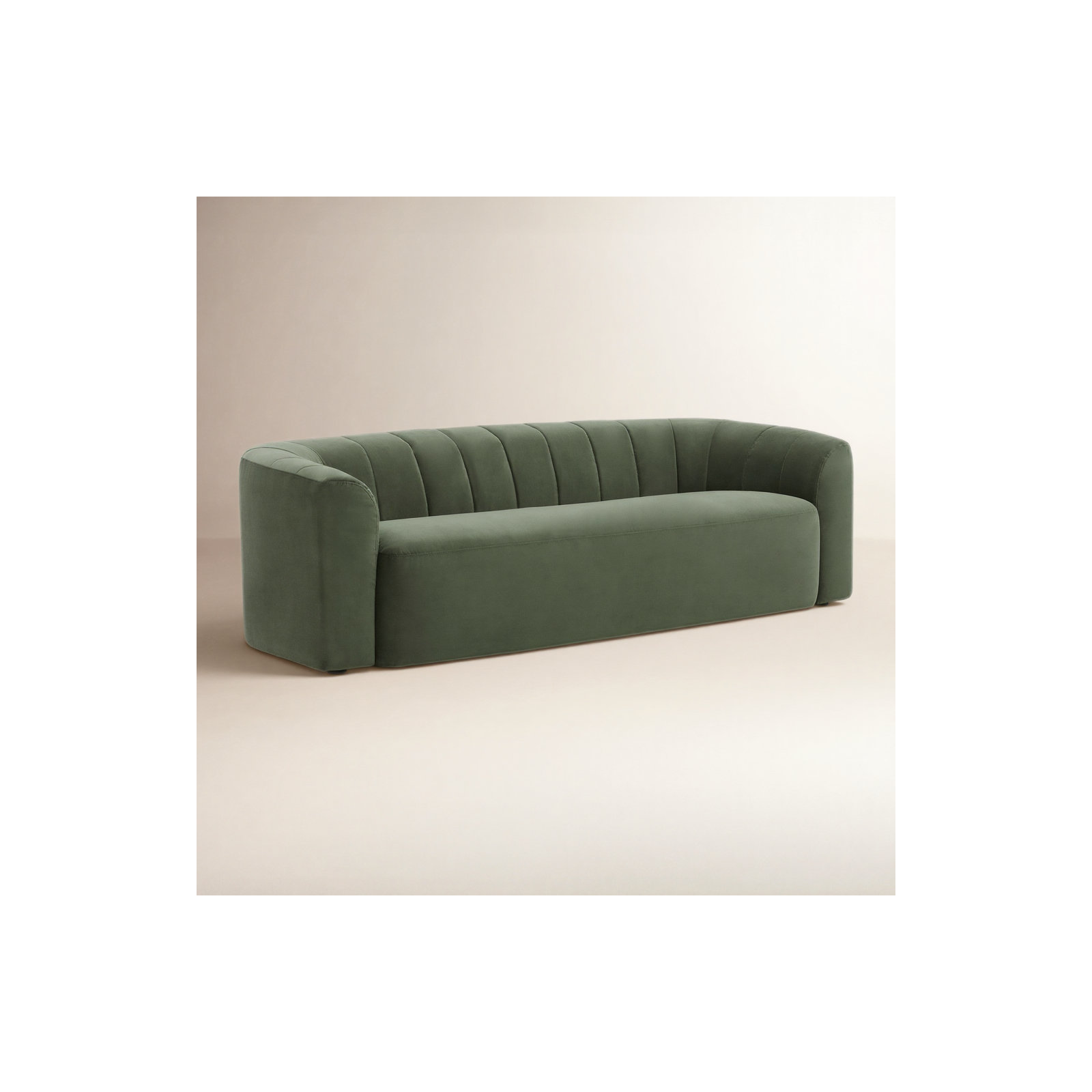 Augustine 89'' Upholstered Sofa, Soren Olivine Performance Velvet