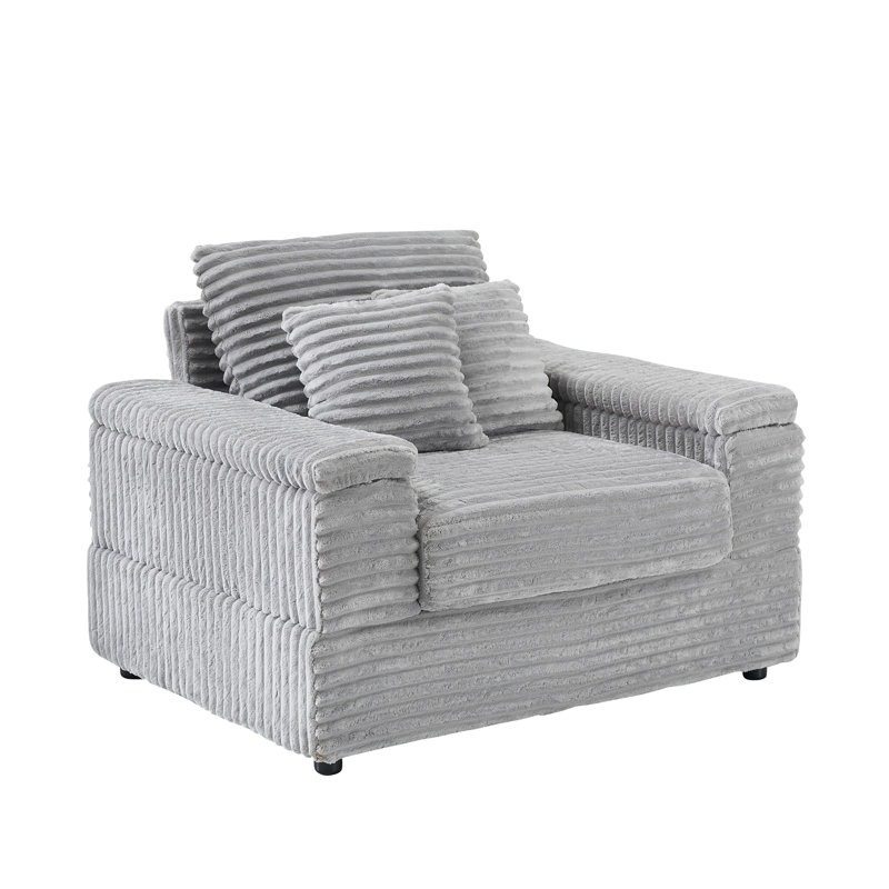 Canapé simple 42,52 po en velours côtelé gris, Gris