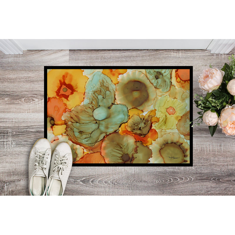 Wilkinsburg Non-Slip Floral Indoor / Outdoor Doormat, Rectangle 2' x 3'
