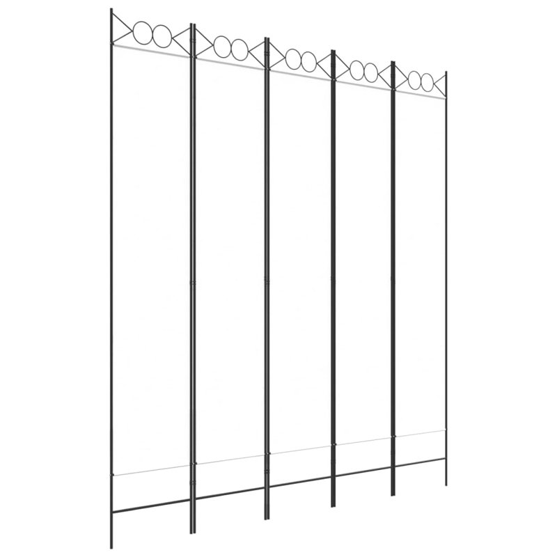 Casida Folding Room Divider, 5, 200 x 220 cm, White