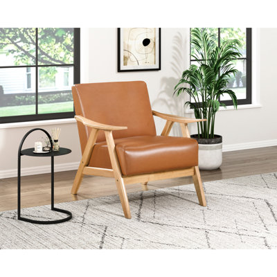 Chaise d'appoint confortable en similicuir avec fabrication en bois massif pour une vie élégante