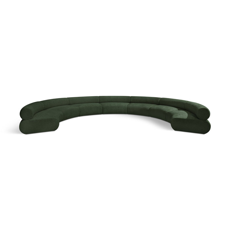 Canapé rembourré Hitansh, Tissu chenille vert