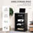 5-Tier Media Stand Cabinet with 3-Level Adjustable Shelves, Tempered Glass Doors, and Cable Management, Distressed
