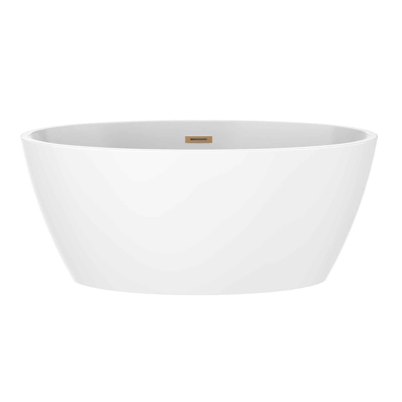Sophia Freestanding Soaking Acrylic Bathtub, White/Titanium Gold, 22.8" H x 31.9" W x 55.1" L