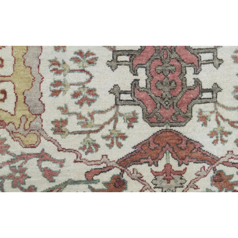 Tapis ivoire et ivoire noué à la main de haute qualité