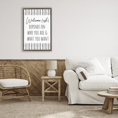 Cadre flottant Welcome-Ish Depends On ..., design par Lux + Me Designs