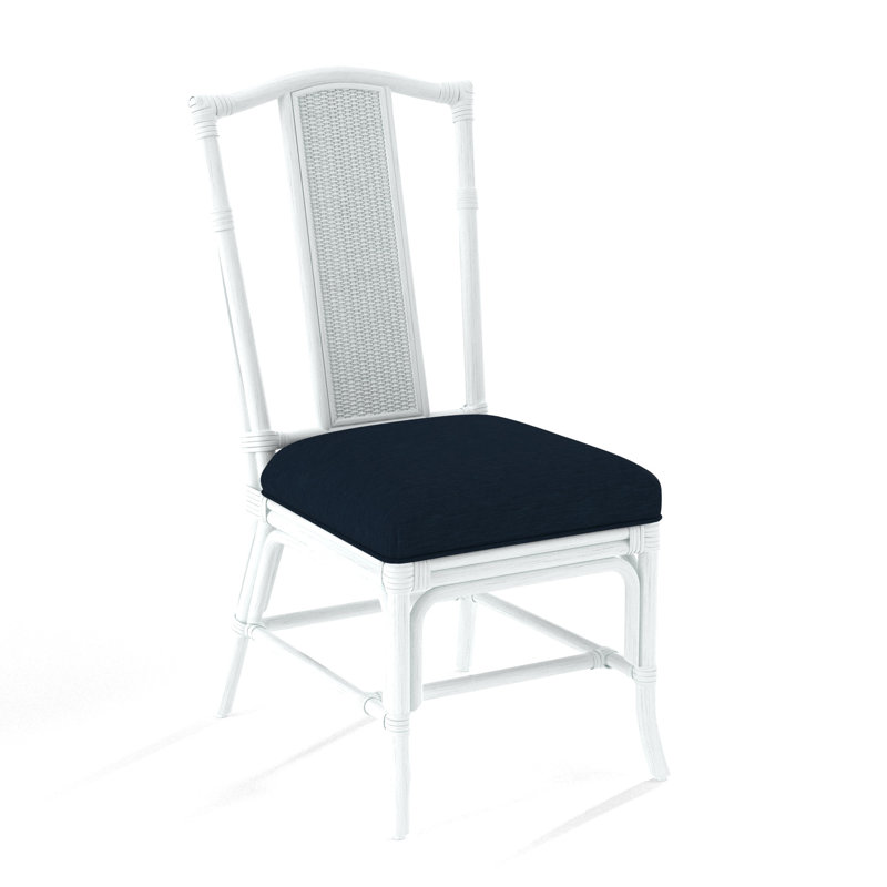 Drury Lane Slat Back Side Dining Chair, Frost White, White Performance Fabric; 0851-94