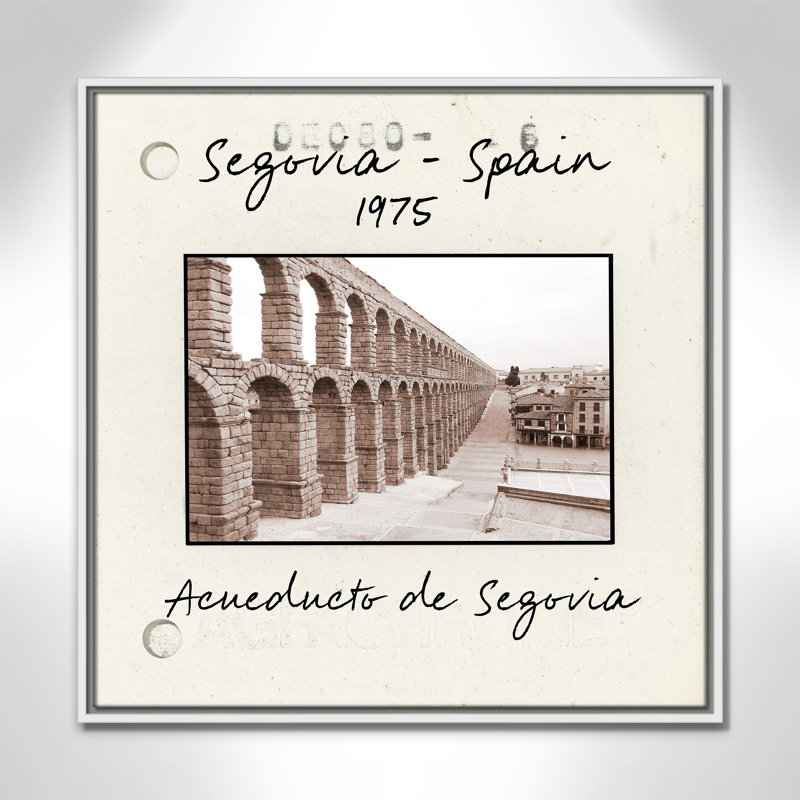 Ségovie, Espagne - Reproduction Acueducto de Segovia par Natalie Carpentieri, Toile encadrée flottée blanche