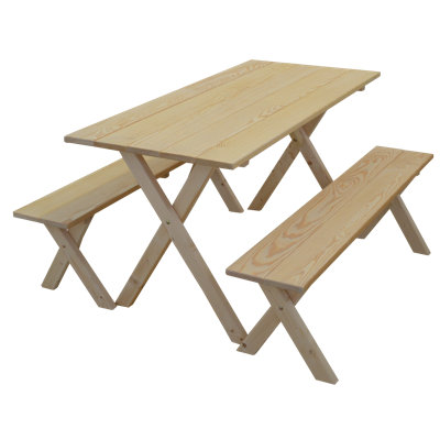 Jonathon 4 - Person Wood Patio Dining Set with Rectangular Table