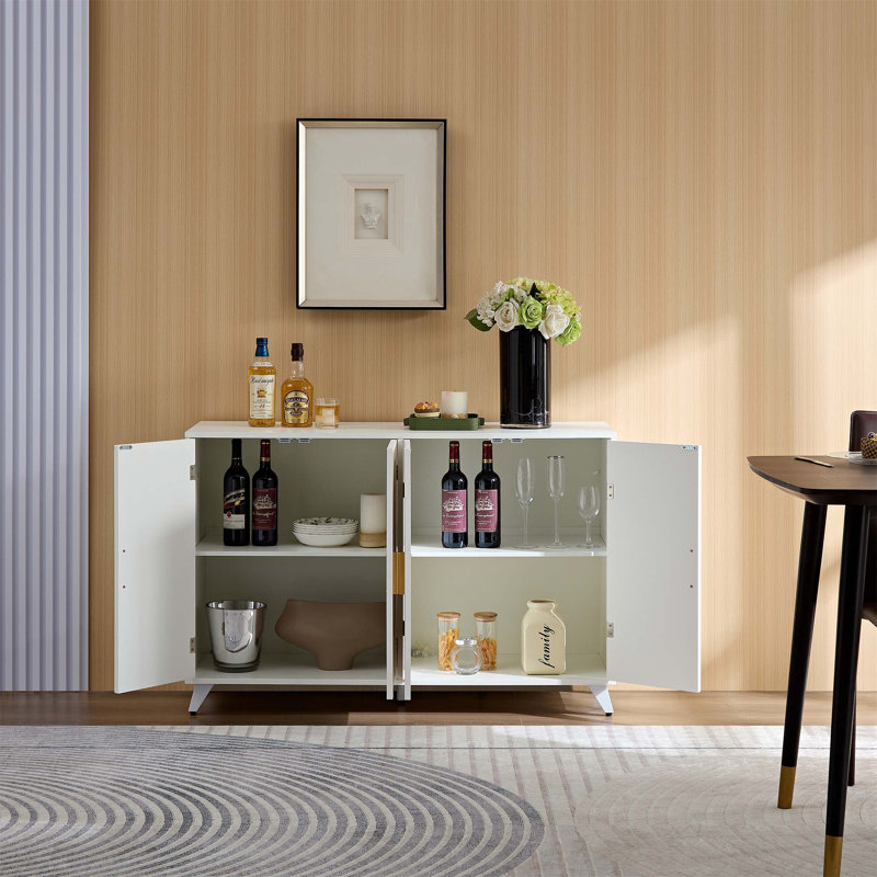 Buffet polyvalent à tablettes amovibles pour diverses pièces, solution de rangement élégante et pratique
