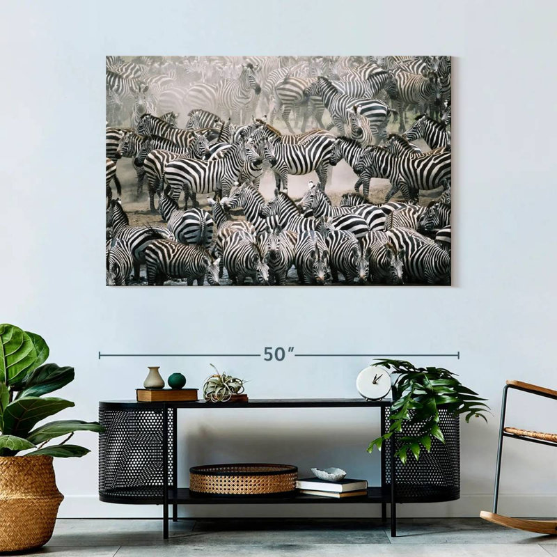 Brampt Zebra Herd, 32" H x 48" W