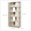 Bibliothèque ovale en bois ouverte, bibliothèque autoportante à cadre en panneau de fibres à densité moyenne, support de rangement à 5 niveaux facile à assembler pour le salon, décoration de bureau à domicile-134643836