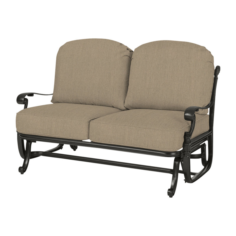 Florence Outdoor Glider, Canvas Heather Beige Sunbrella® Canvas, Desert Bronze