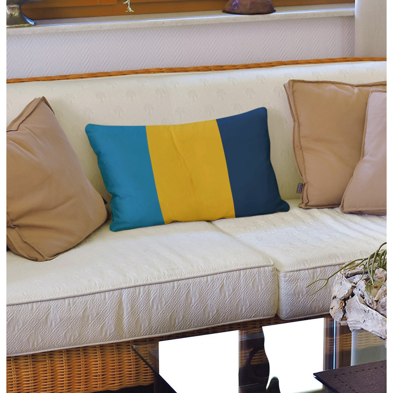 Housse de coussin lombaire Atlanta, LA, Bleu ciel / Jaune / Bleu