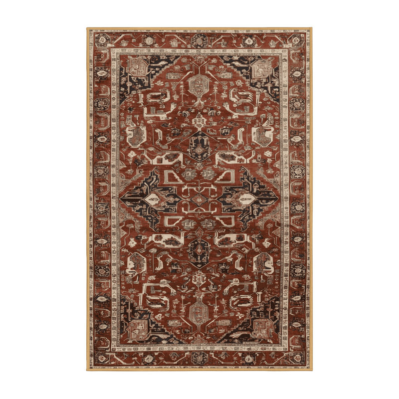Tapis brun lavable à la machine, Rectangulaire 2 pi x 3 pi