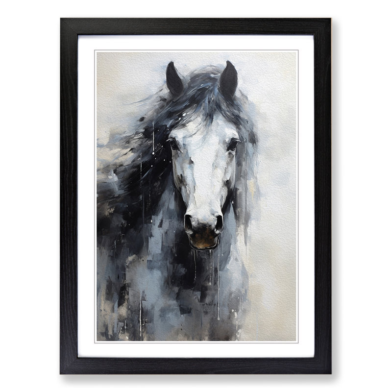 Shire Horse Impressionism Framed Print, Black, 34cm H x 25cm W x 2cm D