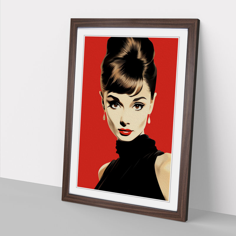 Single Picture Frame Print on Wood, Walnut Framed, 46cm H x 34cm W