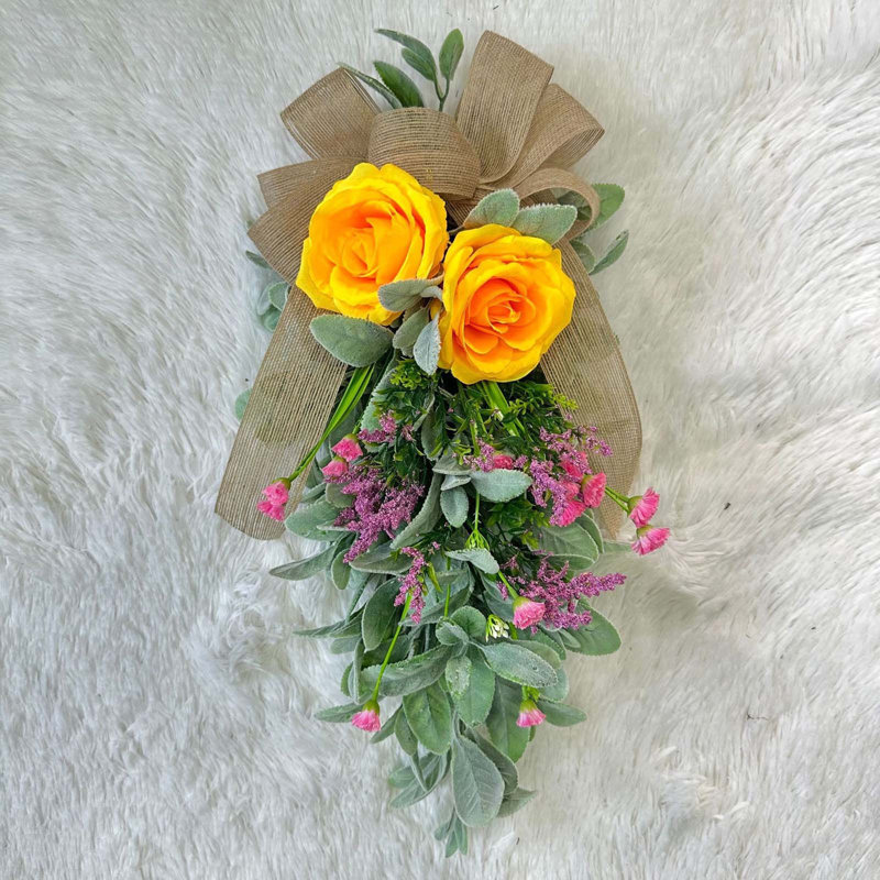Printemps et été, pivoine, lapins, feuilles, oreilles, couronne
