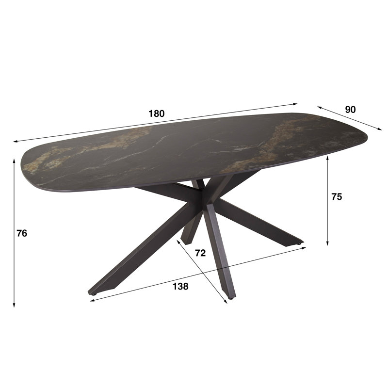 Darresha Metal Base Dining Table