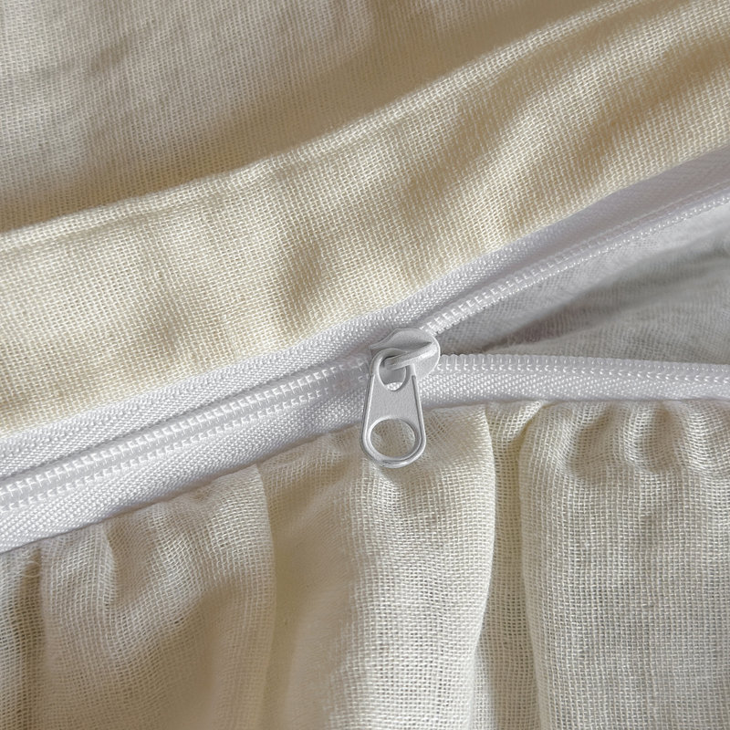 Ensemble de housse de couette floral en coton froissé à double couche, Housse de couette très grand et 2 taies d'oreille