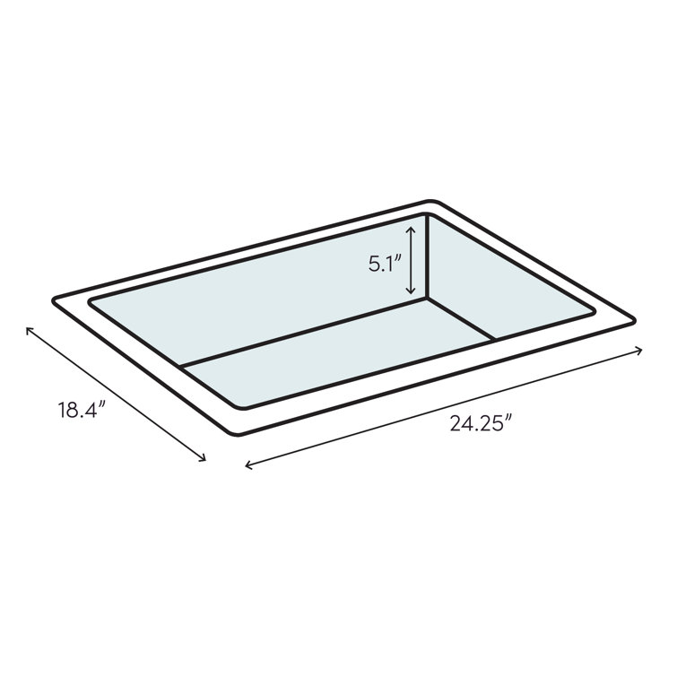 Torino Ceramic Rectangular Drop-In Bathroom Sink with Overflow