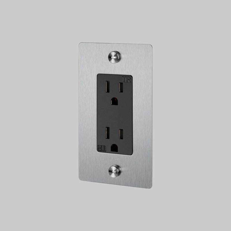 1G Duplex Outlet / Without Logo, Stainless Steel