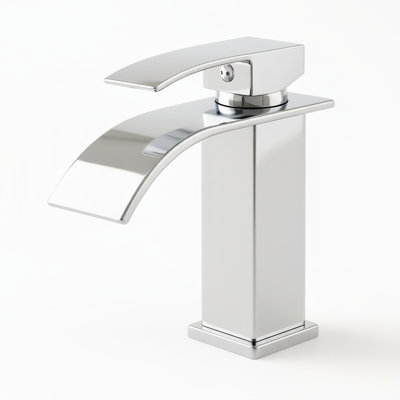 Robinet de lavabo monotrou à poignée unique en chrome poli, modèle TP, robinet de lavabo en acier inoxydable avec cartouche en céramique pour meuble-lavabo et salle d'eau.