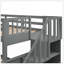 Lit superposé simple au-dessus d'un lit double avec rangement et garde-corps pour chambre à coucher, couleur gris Stairway-129746794