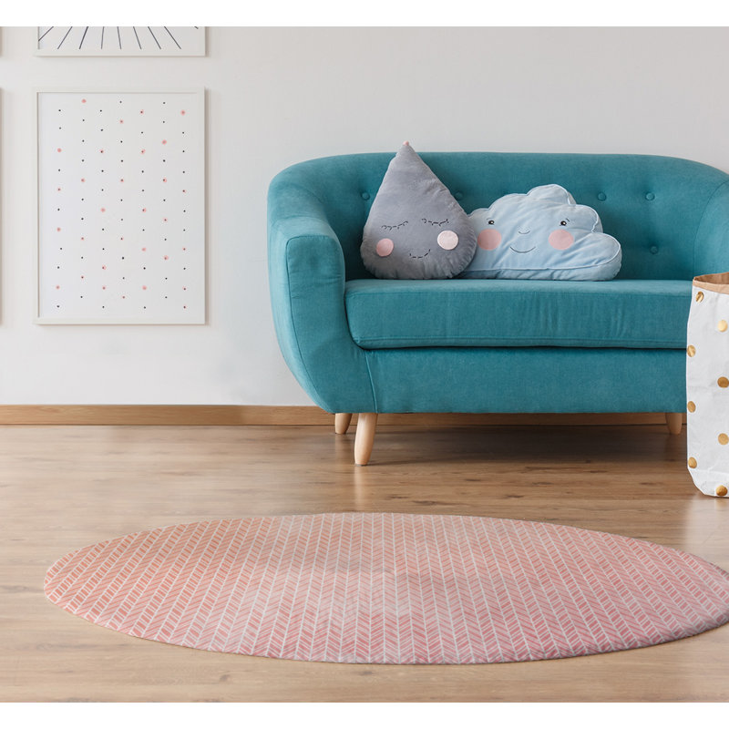 Chenille Striped Indoor Rug, Round 5'