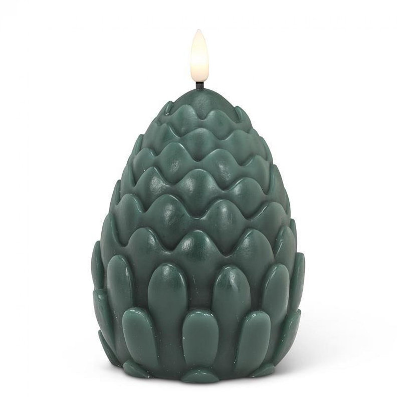 Bougie Pinecone, H 4 po x l 3,5 po x P 3,5 po, Vert
