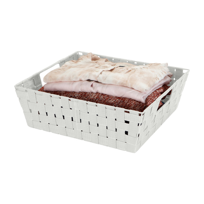 Wildon Home® Fabric Decorative Basket, Heather Grey, 5" H x 15" W x 13" D, 1