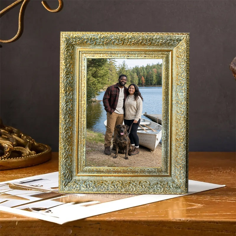 Cadre photo décoratif doré antique 1pc pour photos et portrait 5 "x 7"