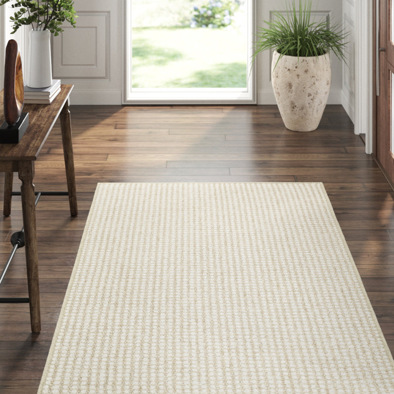 Pixel Woven Sisal/Wool Rug, Rectangle 3' x 5', Ivory/Wheat