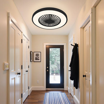 Kelman 22'' Flush Mount Ceiling Fan with Light and Remote, 1800K Nightlight/Backlight