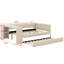 Lit plateforme double tapissier pleine grandeur avec tablettes de rangement, bureau, station de charge et lit gigogne-1291572535