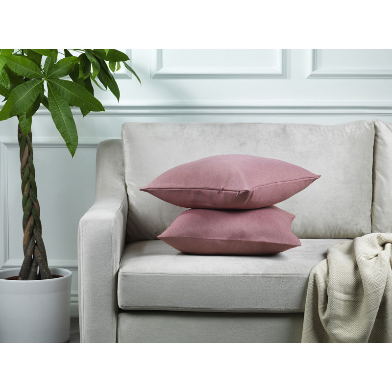 Housses de coussin rectangulaires en lin uni, Rose rose