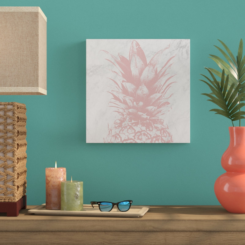 « pastel rose ananas marble », impression sur toile, H 12 po x l 12 po x P 1,5 po
