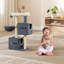 Cat Tree, 98 cm Tower, Sisal Scratching Post, Cats Tower for Indoor, Multi-Level Stable Cat Tree with Cats House, 2 Caves, Pompoms,  Dark Grey, Light Grey-524837922