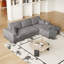 Canapé en velours côtelé modulaire de 114,5 pi, canapé réversible à siège inclinable, canapé 2 en 1 avec fauteuil inclinable et canapé en forme de L avec trois coussins décoratifs et deux coussins décoratifs-500536000