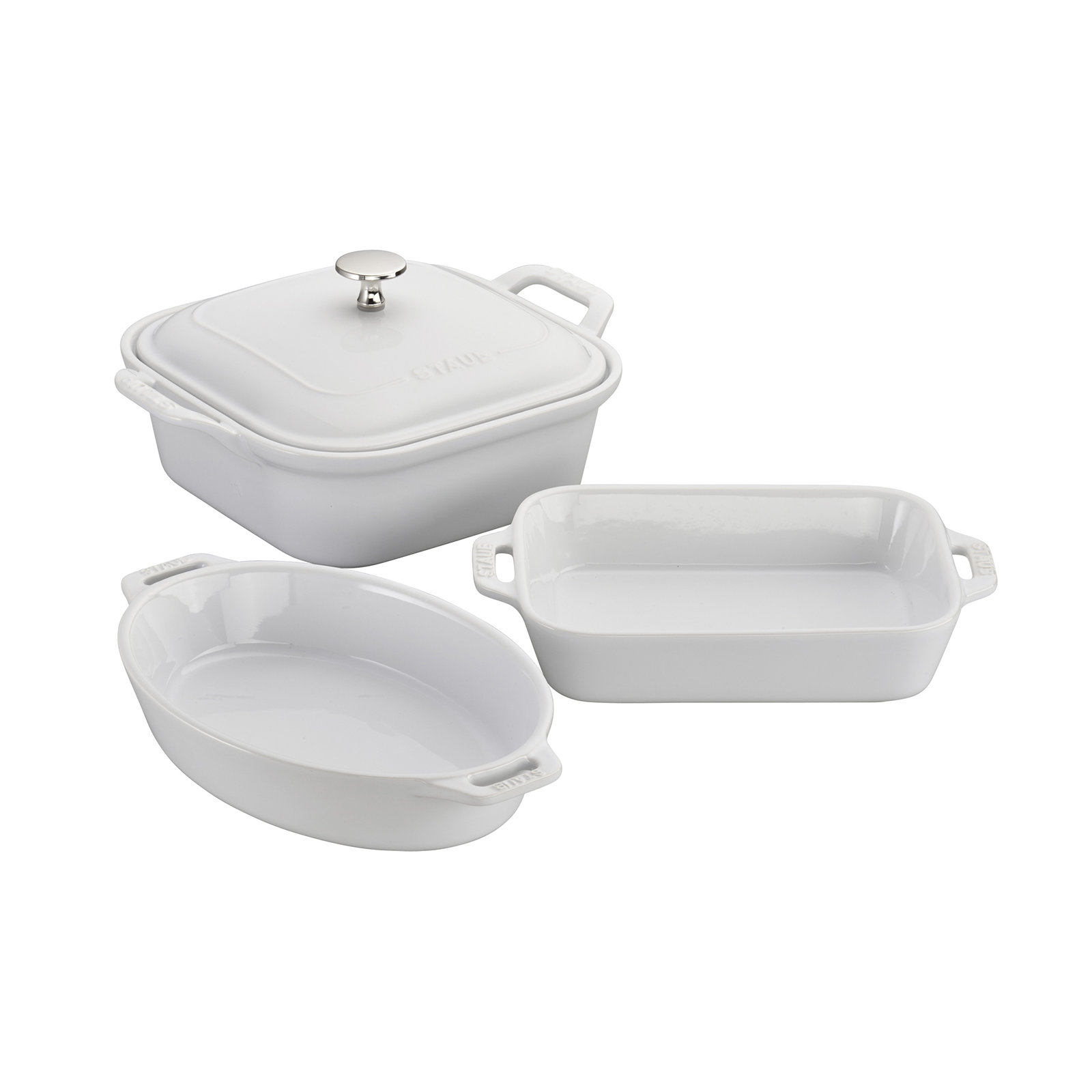 Ceramique Ovenware Set 4 Piece, White