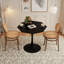 Table basse octogonale moderne 31,50 "avec plateau en marbre noir imprimé, base en métal, pour la salle à manger, la cuisine, le salon