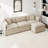 Modern Chenille Loveseat Sofa Couch With Ottoman-506217870-506217867